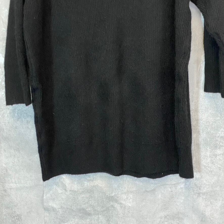 TOPSHOP Women’s Solid Black Crewneck Knit Mini Sweater Dress SZ 8-10 (M)