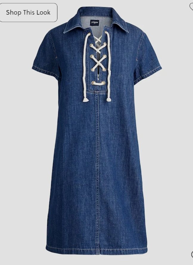 J. Crew Women’s Regal-Navy-Wash Lightweight Denim 100%Cotton Mini Dress 14 (L)