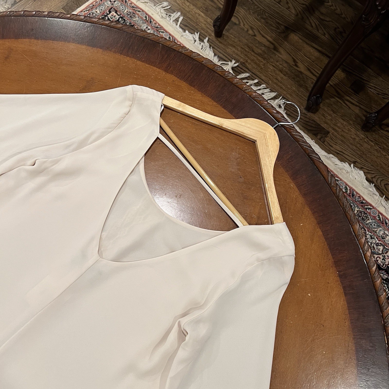 NWT ASTR Lace Shift Mini Dress Ivory Medium Boho 3/4 Sleeve Scoopneck