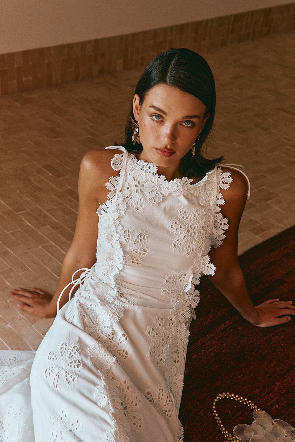 Like My Choice White Lace Gown Lace Up Back Floor Length