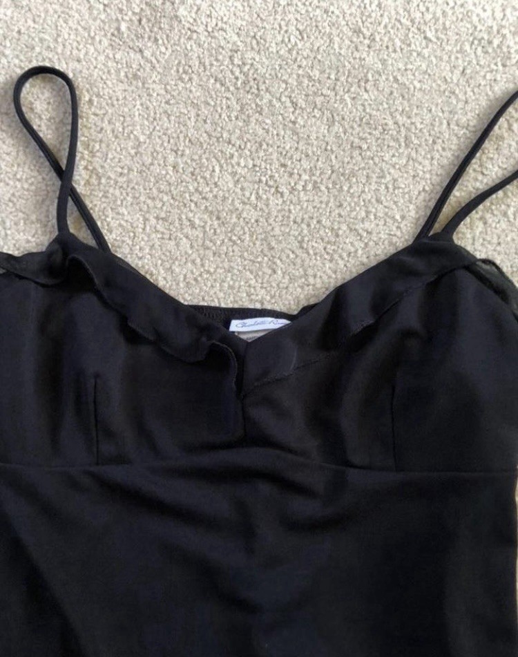 Women’s Large Black Charlotte Russe Spaghetti Strap Dress (Knee Length)