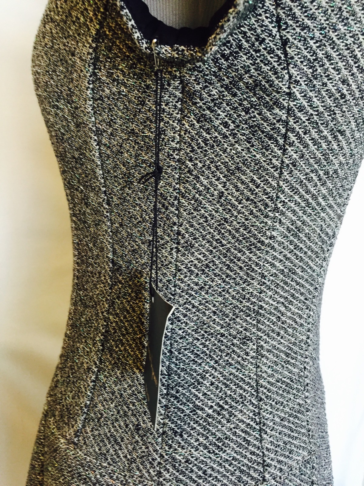 Nanette Lepore Gray Tweed Fitted Dress NWT Size 0 Retail $478 Price $125