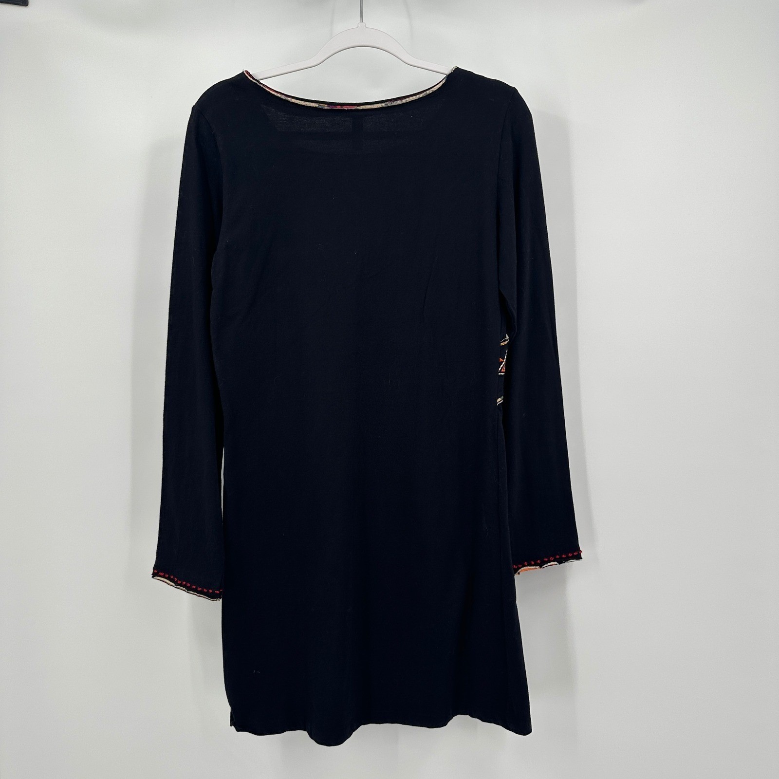 Sacred Threads Womens Boho Embroidered Tunic Mini Dress Size M Hippie Folk Indie
