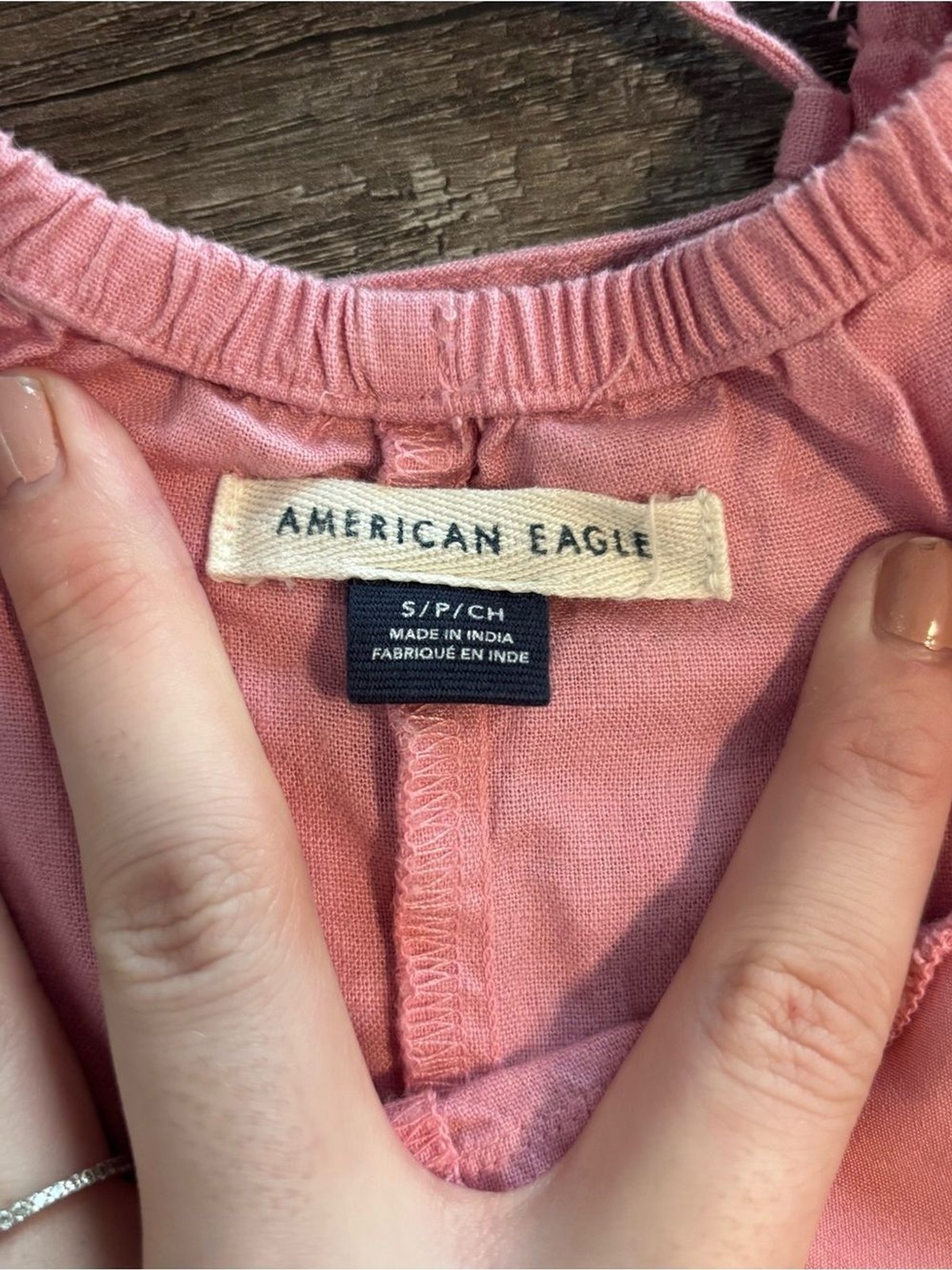 American Eagle Women’s S Pink Lace Up Back Fit & Flare Mini Dress