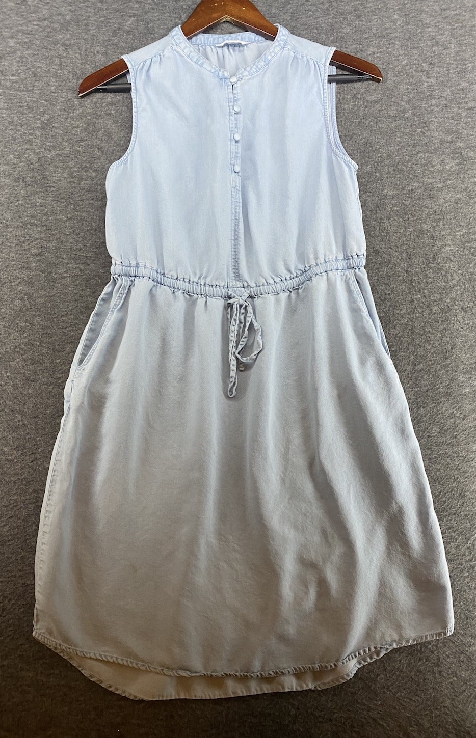 Time and Tru Sleeveless Button-Up Chambray Dress Size Small (4-6) SEE PICS
