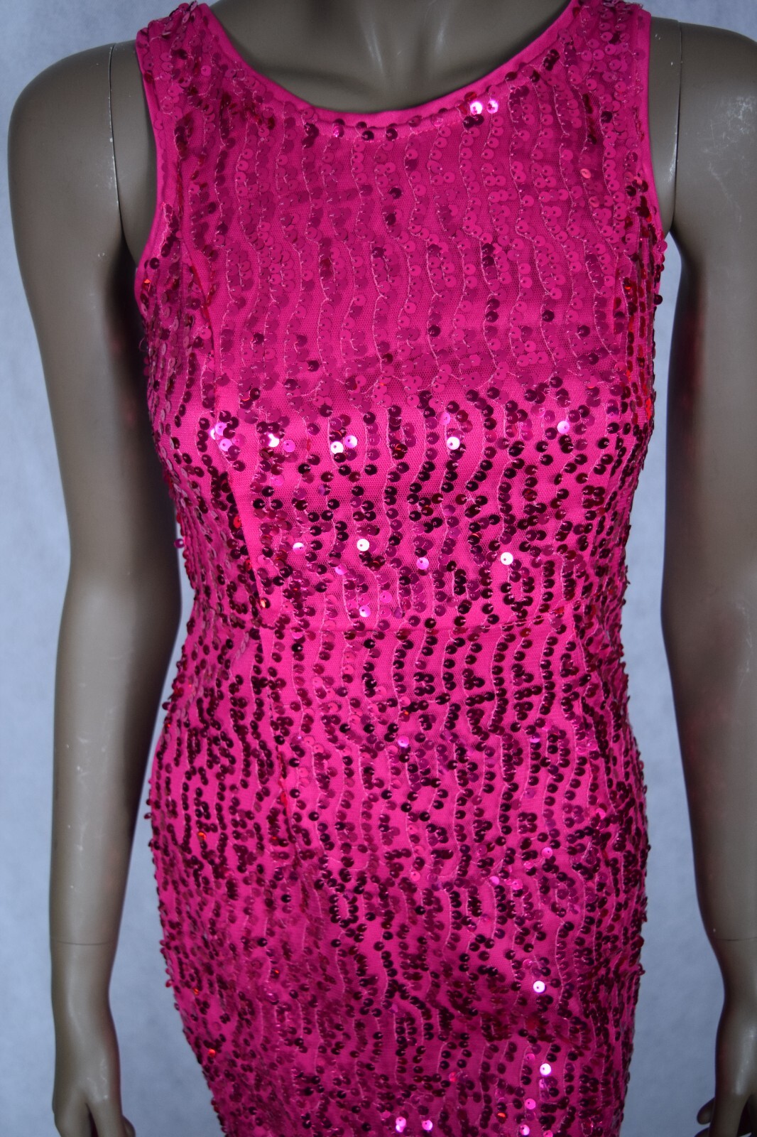Women Fringe Sequin Beaded Fuschia Dress, Size M, NWT