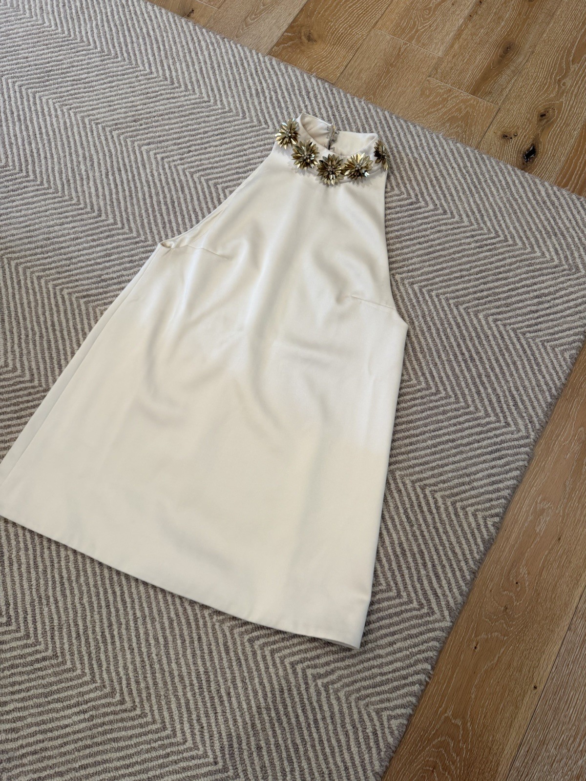 Retrofête Giacinta Embellished Dress Cream Gold Sz M Retail $598 Worn Once Ivory