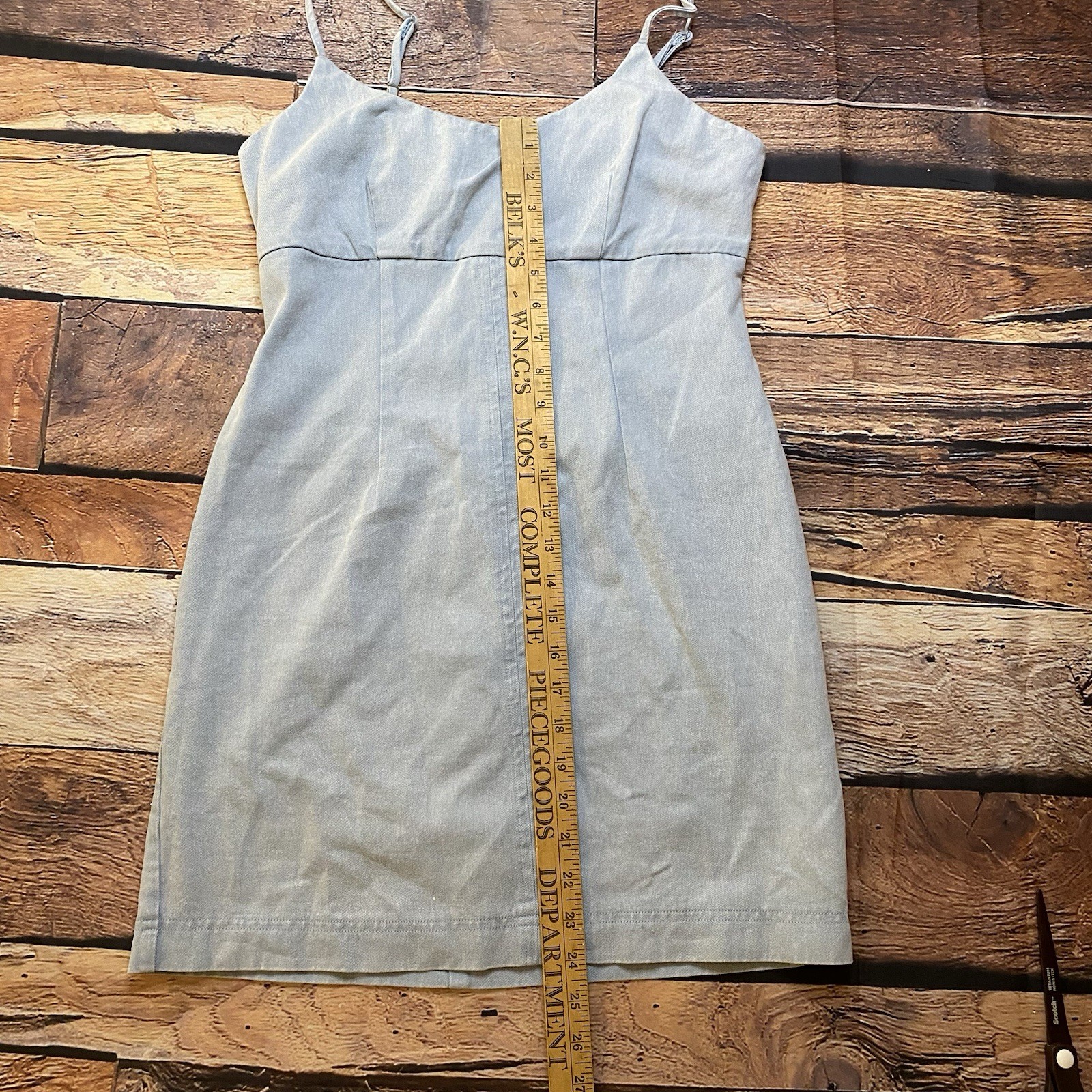 Miami For Francesca’s Lightwash Denim Spaghetti Strap Mini Dress Size Medium