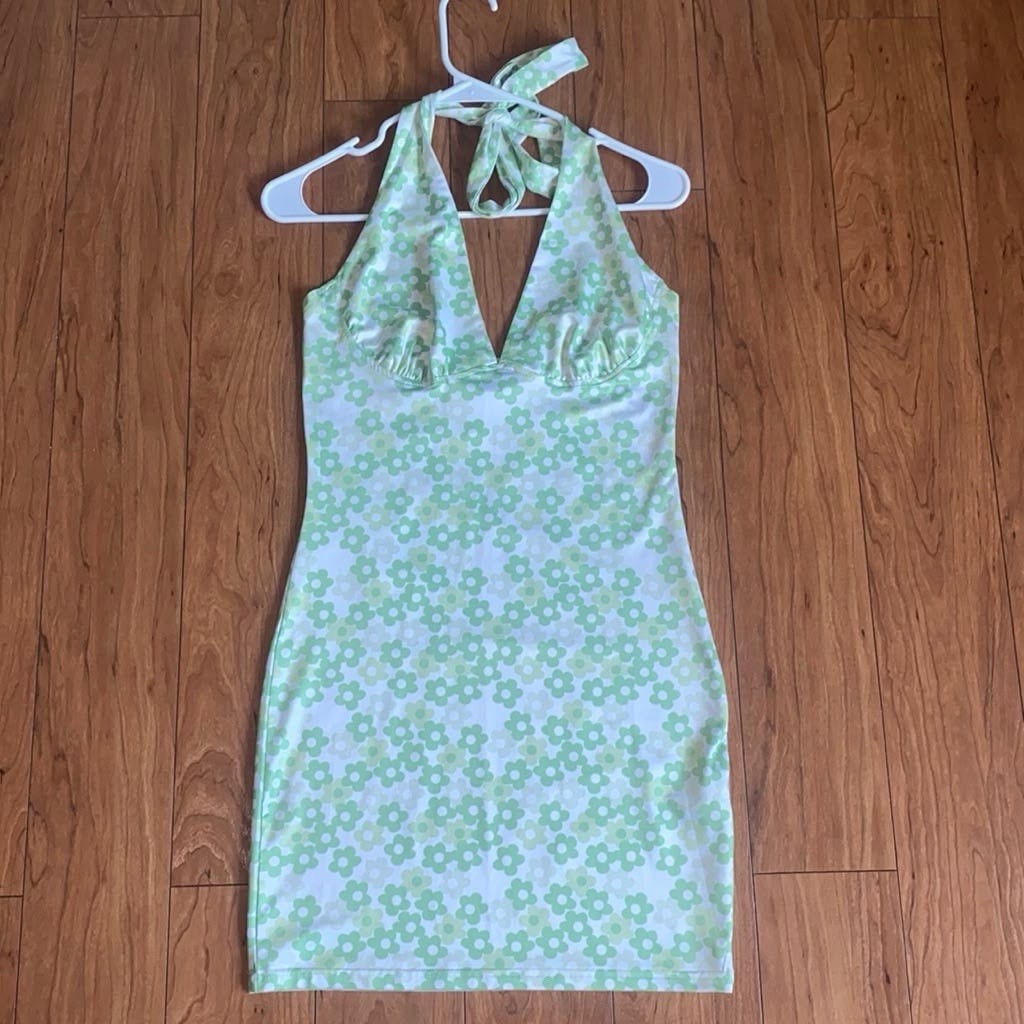 Speechless Floral Mini Dress V Neck M Boho Tiered Teal Girl Summer Crepe