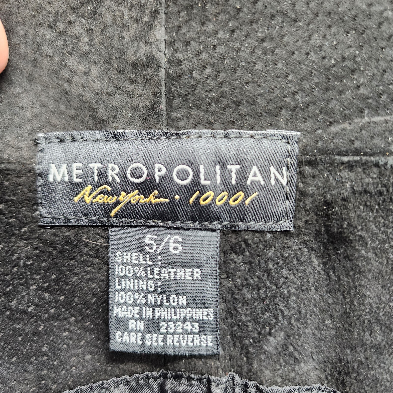 Metropolitan New York 10001 Leather Dress Womens 5/6 Black Sleeveless