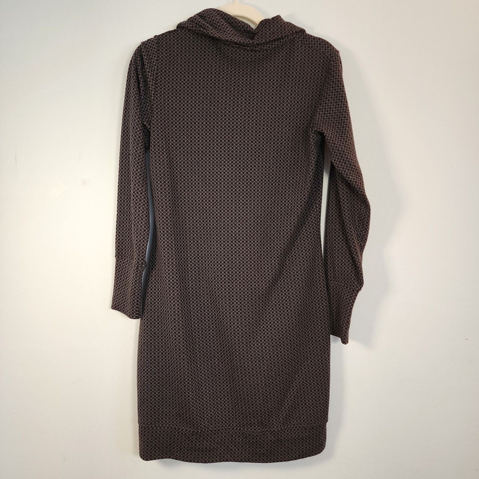 Merrell Indira Geometric Cowlneck Ponte Dress Sz M NWOT Pockets Gray