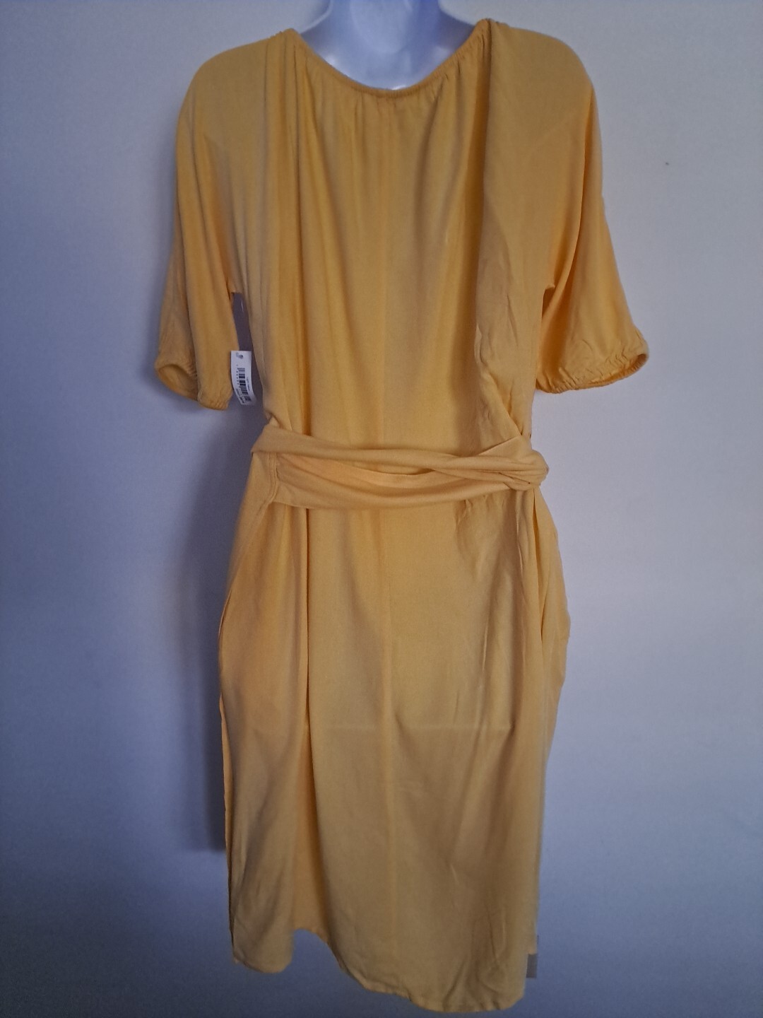 Goodthreads Women’s Mindi Wrap Fluid Twill Dress Light Yellow Size Small