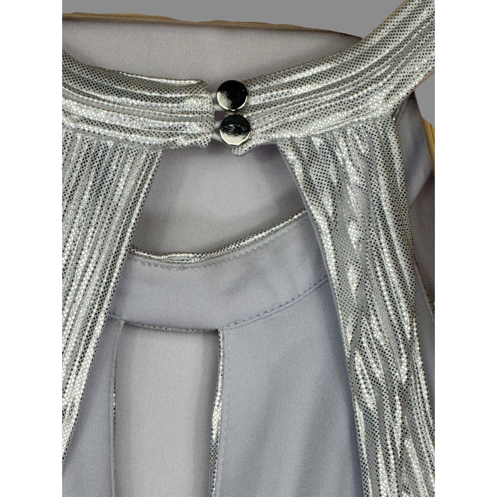 NWT Kensie Silver Metallic Halter Maxi Dress Size 12