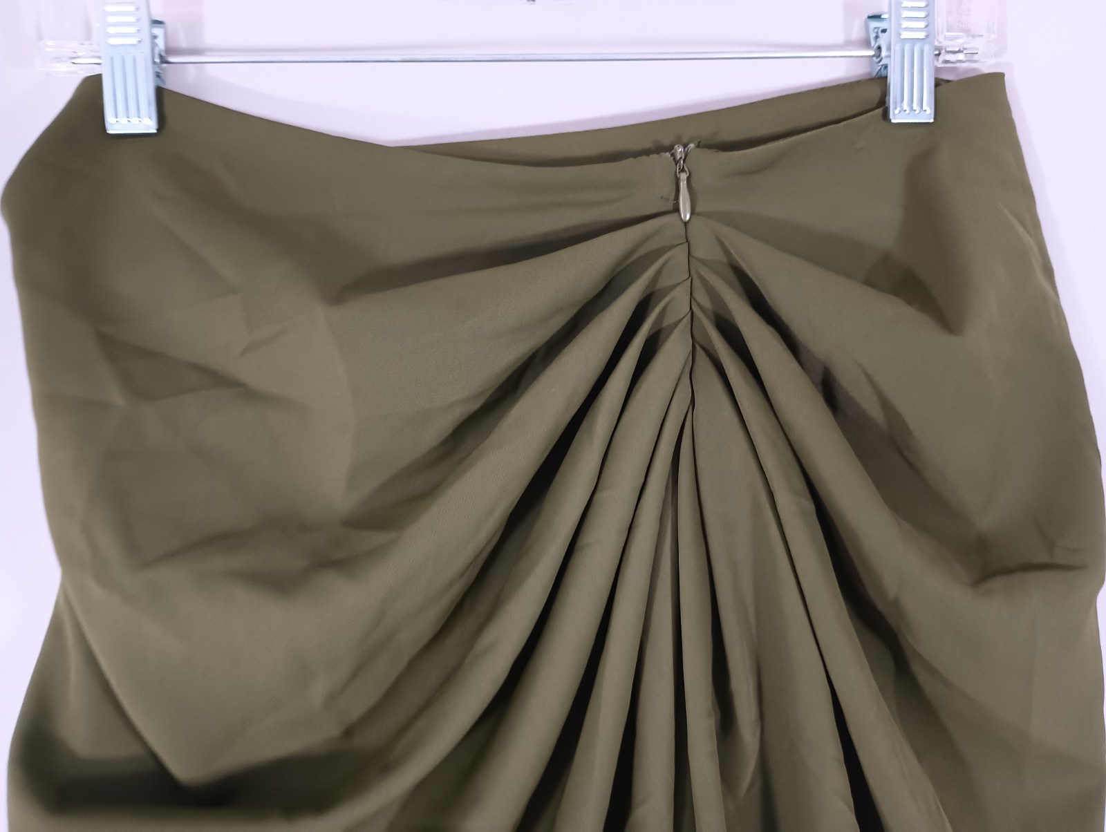 Shein Bae NEW Medium Dress Olive Green Ruched Cinch Side Elegant FAST Shipping