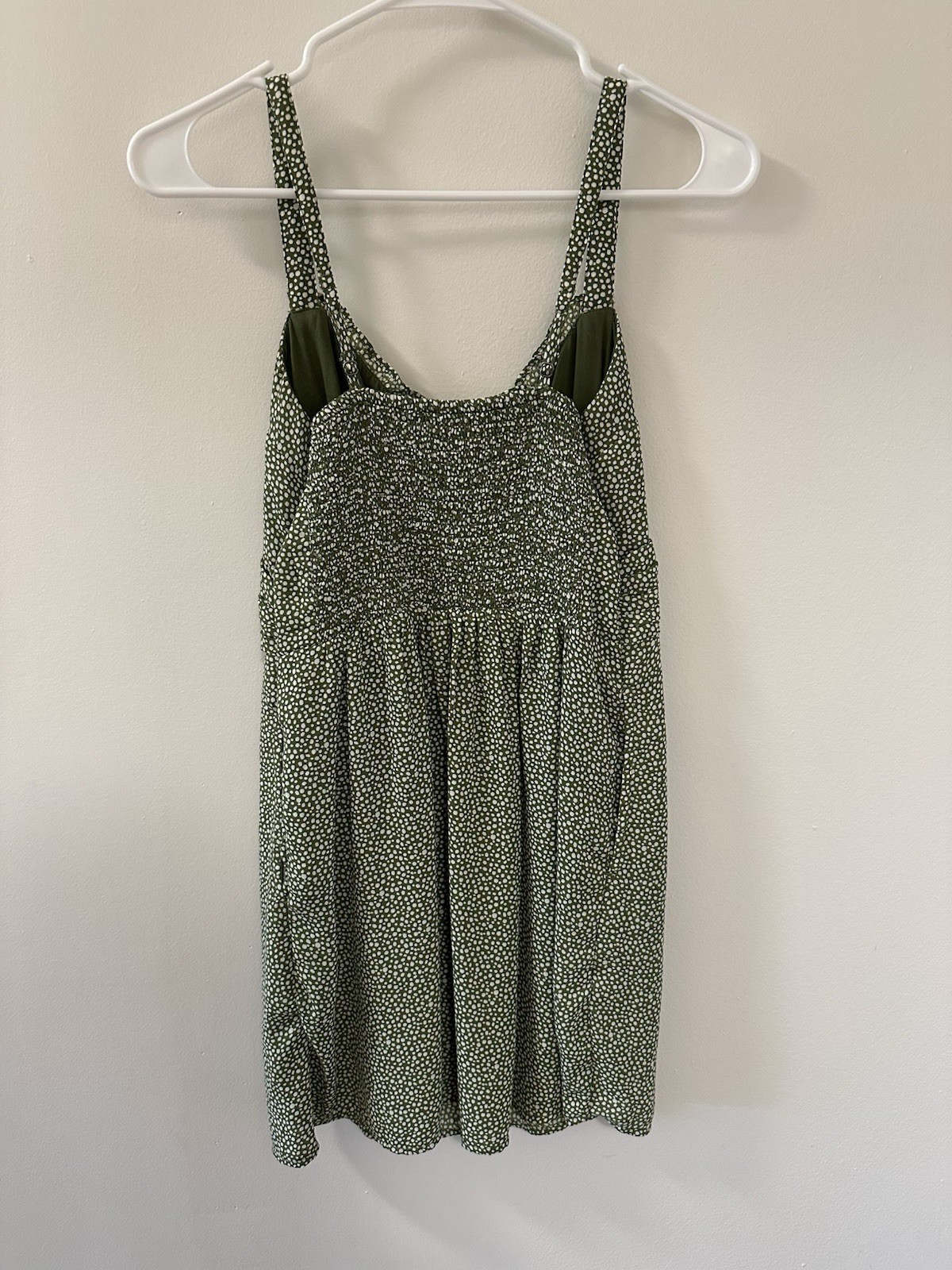 Abercrombie & Fitch Green/White Polka Dot Sleeveless Button Dress Size S