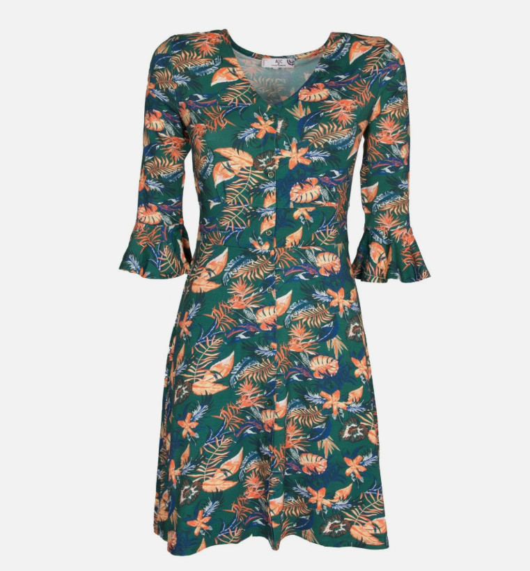 AJC women’s dress mini dress sundress green yellow orange New size 32 34 36