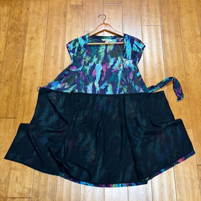Presley Skye Womens Silk Artsy Wrap Dress Size Petite S Career Work Watercolors