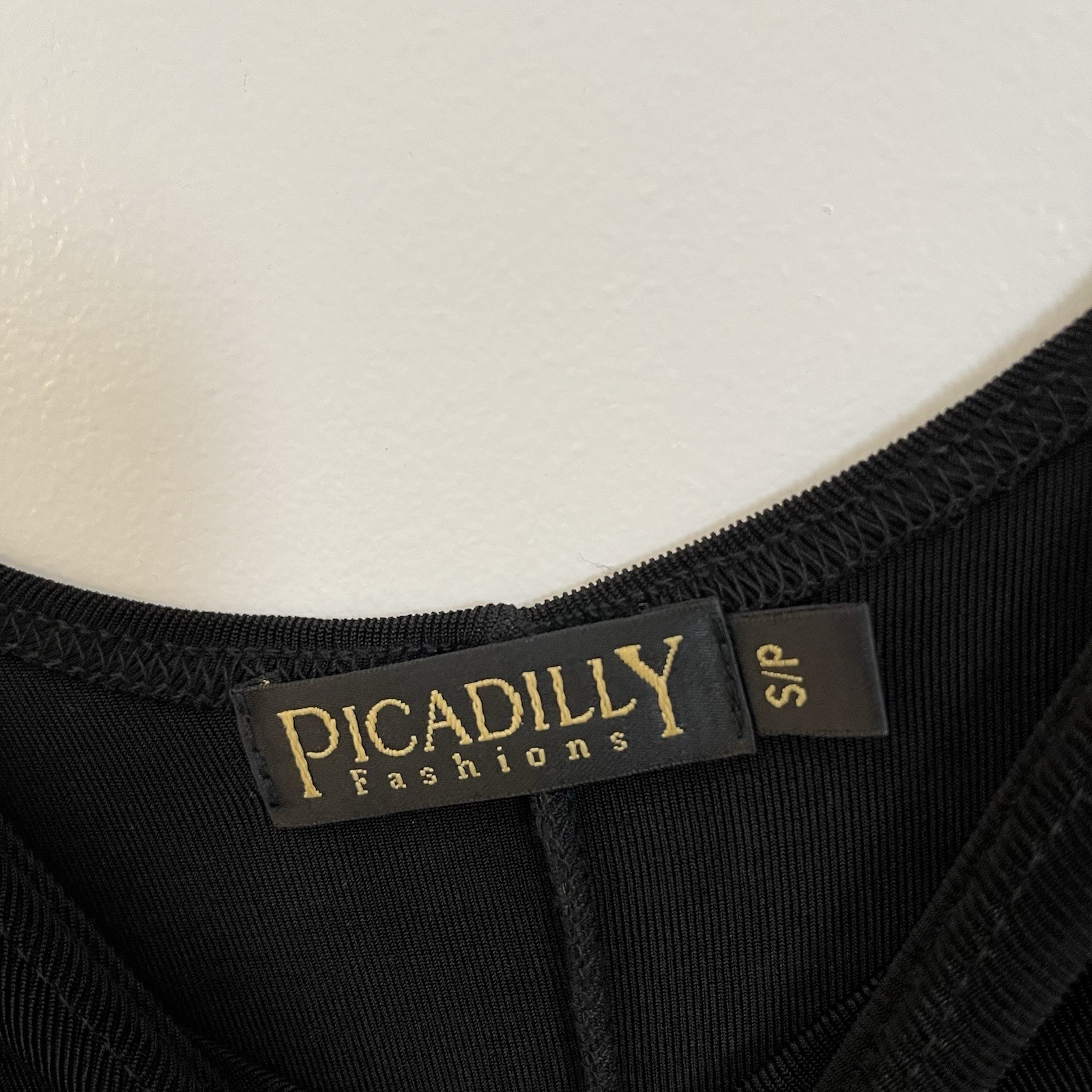 Picadilly Womens SMALL Dress Glitter Slinky Whimsygoth Black Y2K Stretch Vintage