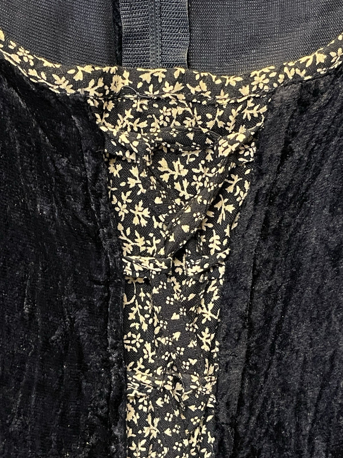 Bila Women’s Vintage Patchwork Velvet and Floral Rayon Midi Dress