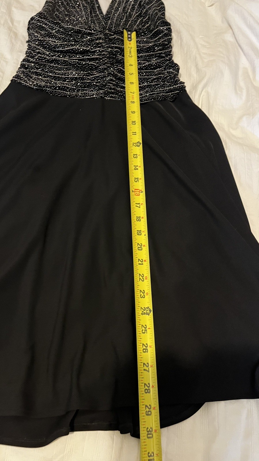 JS Boutique Beaded Halter Neck Cocktail Dress Womens Size 8 Black Chiffon