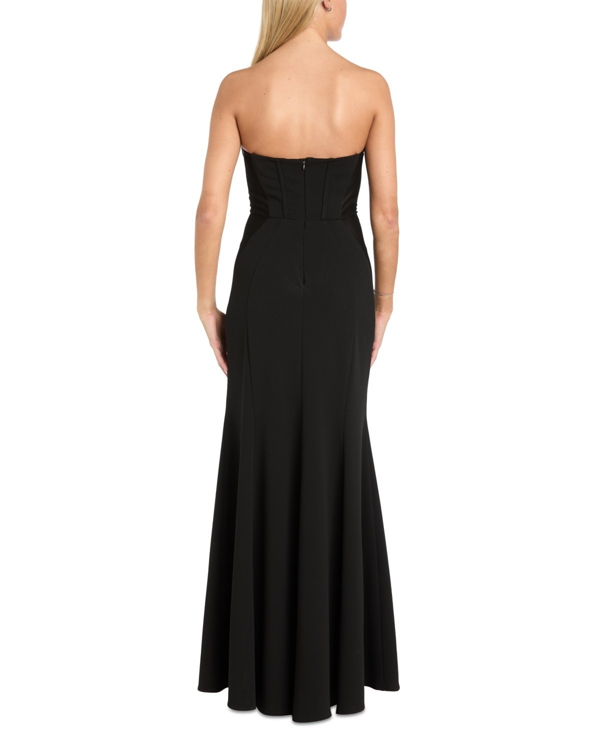 Morgan & Company Juniors’ Strapless Bustier Gown – Black Size 7