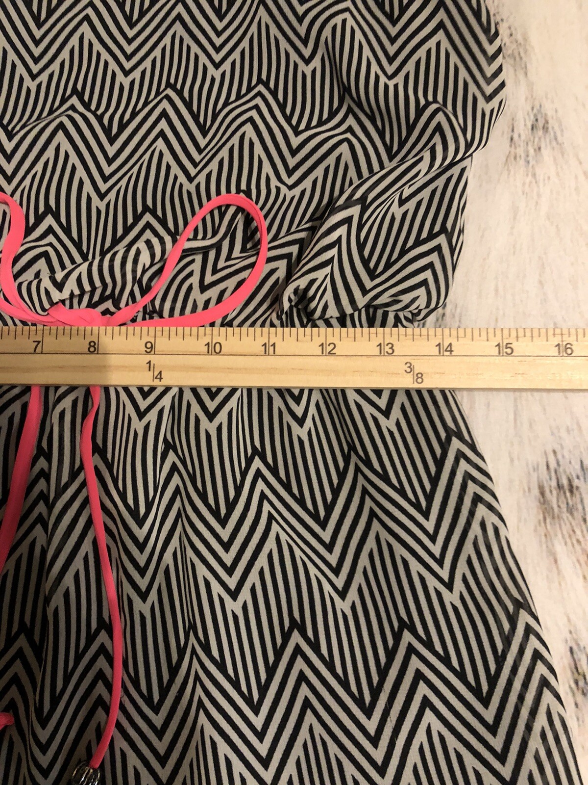 City Triangles Black/White Neon Pink Spaghetti Strap Mini Dress Lined Size Med