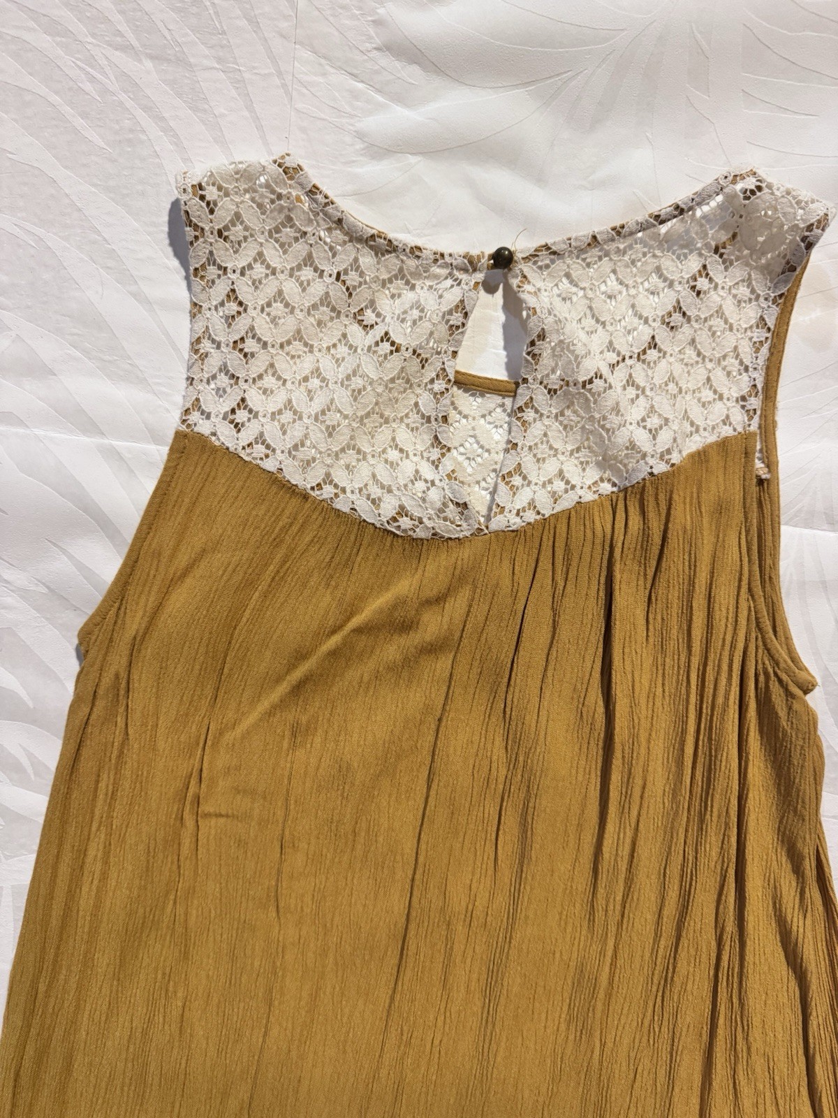 Rewind/Retro Boho Lace – Med-Halter Tunic Mini Dress Spring Elegance