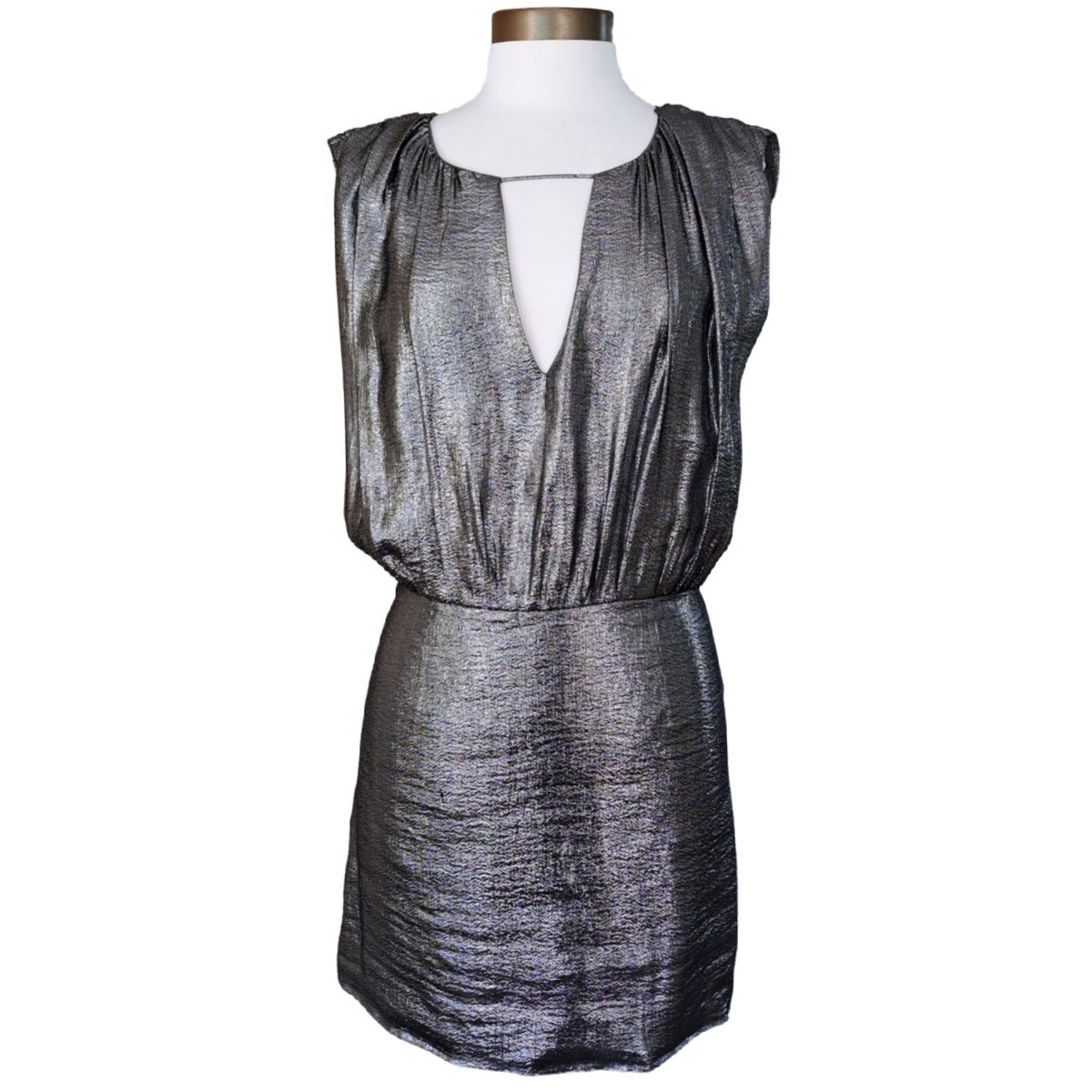 Opening Ceremony Metallic Lamé-effect Open-back Mini Dress Size Medium