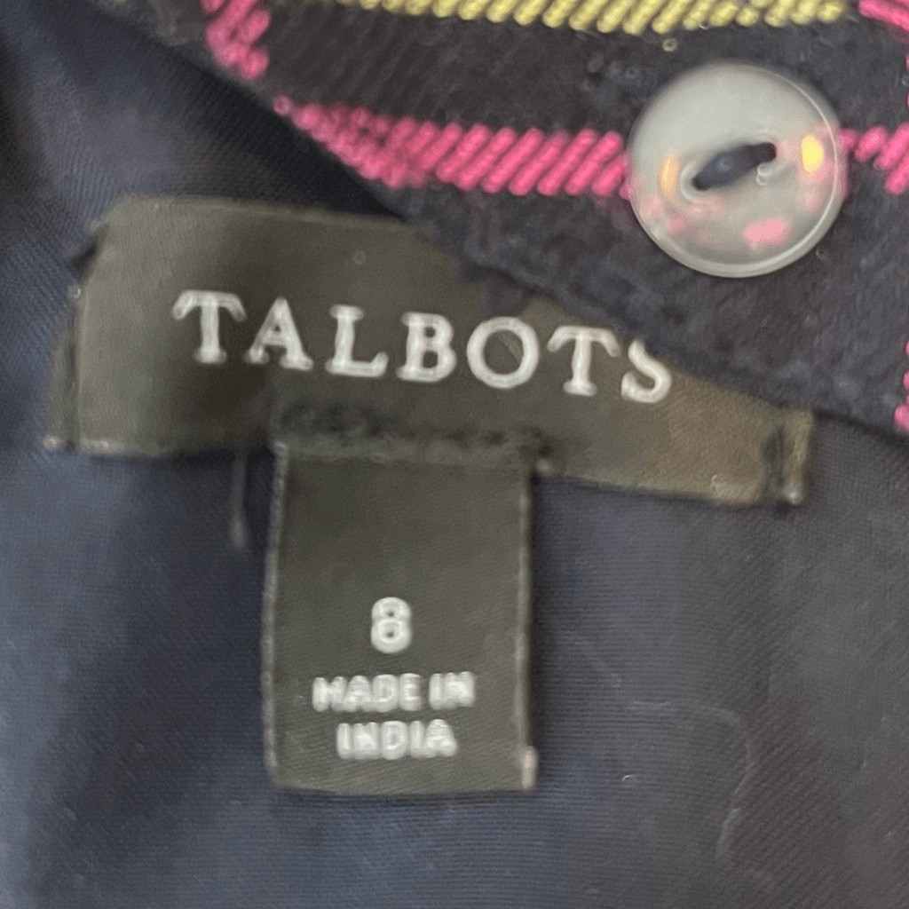 Talbots Classic Christmas Dashing Plaid Removable Rhinestone Collar Dress 8