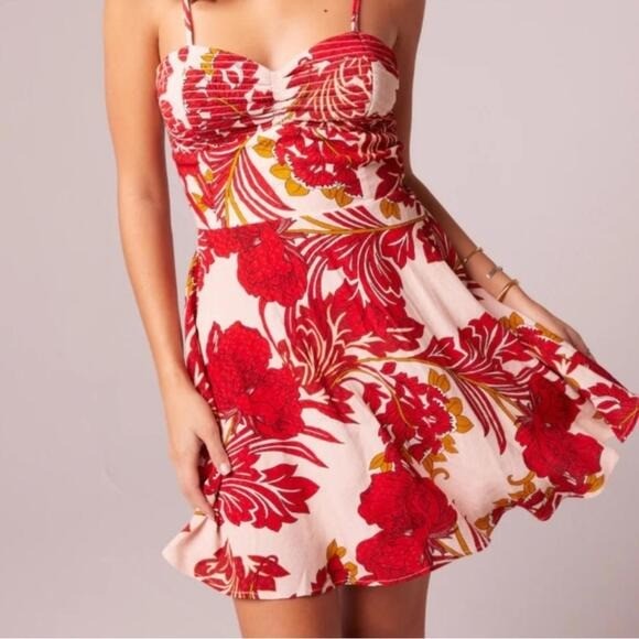Band of the free – Dancing Queen | Red Floral Bra Cup Mini Dress, Medium – NWT