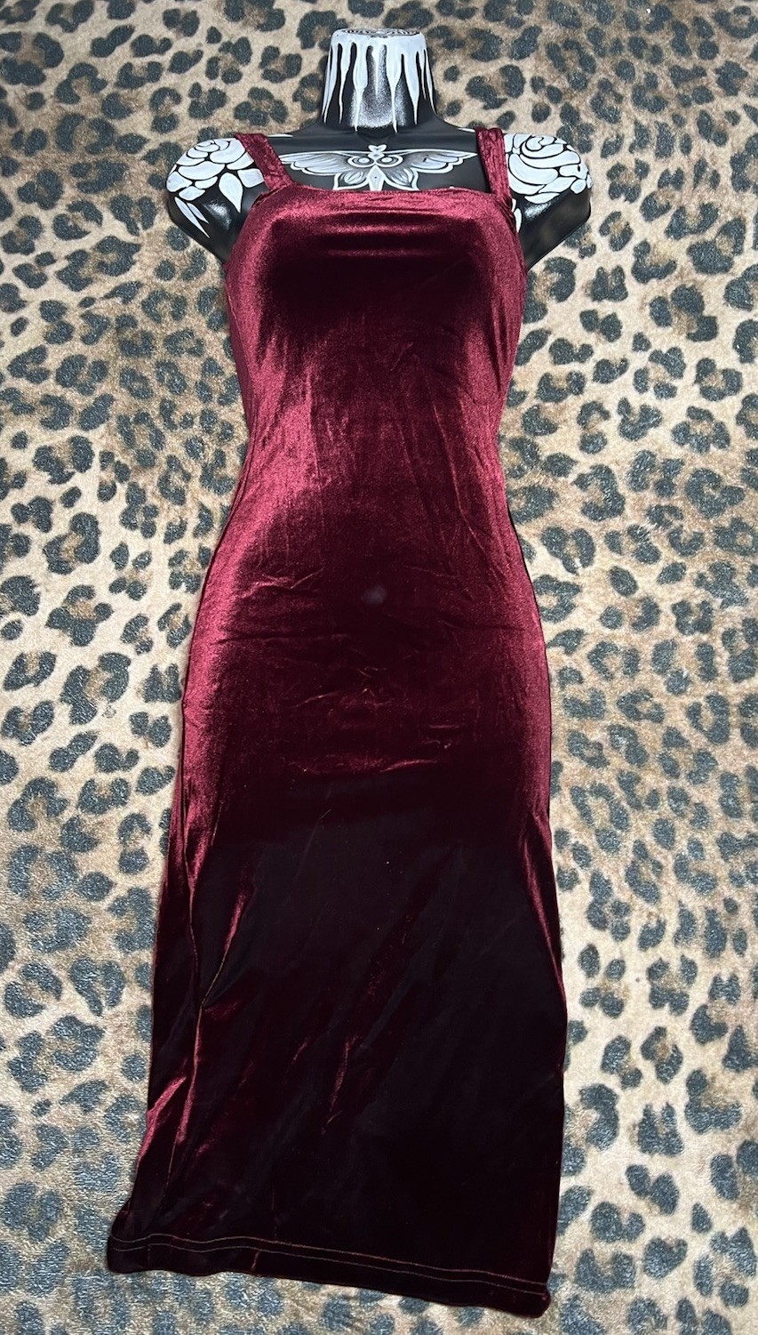 American Apparel Dress Women Size Small Velvet Y2K Indie Sleaze Red NEW