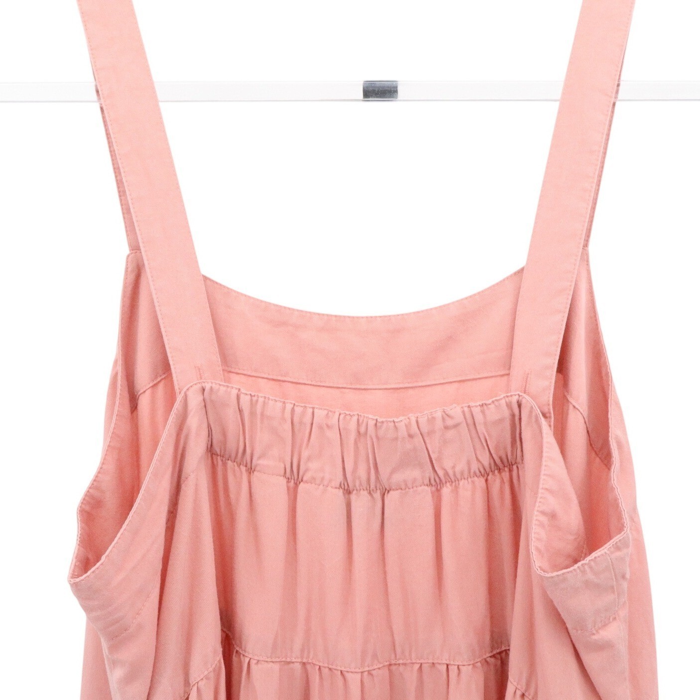 The Drop Pink Tiered Maxi Dress Square Neck Sleeveless Cottagecore L