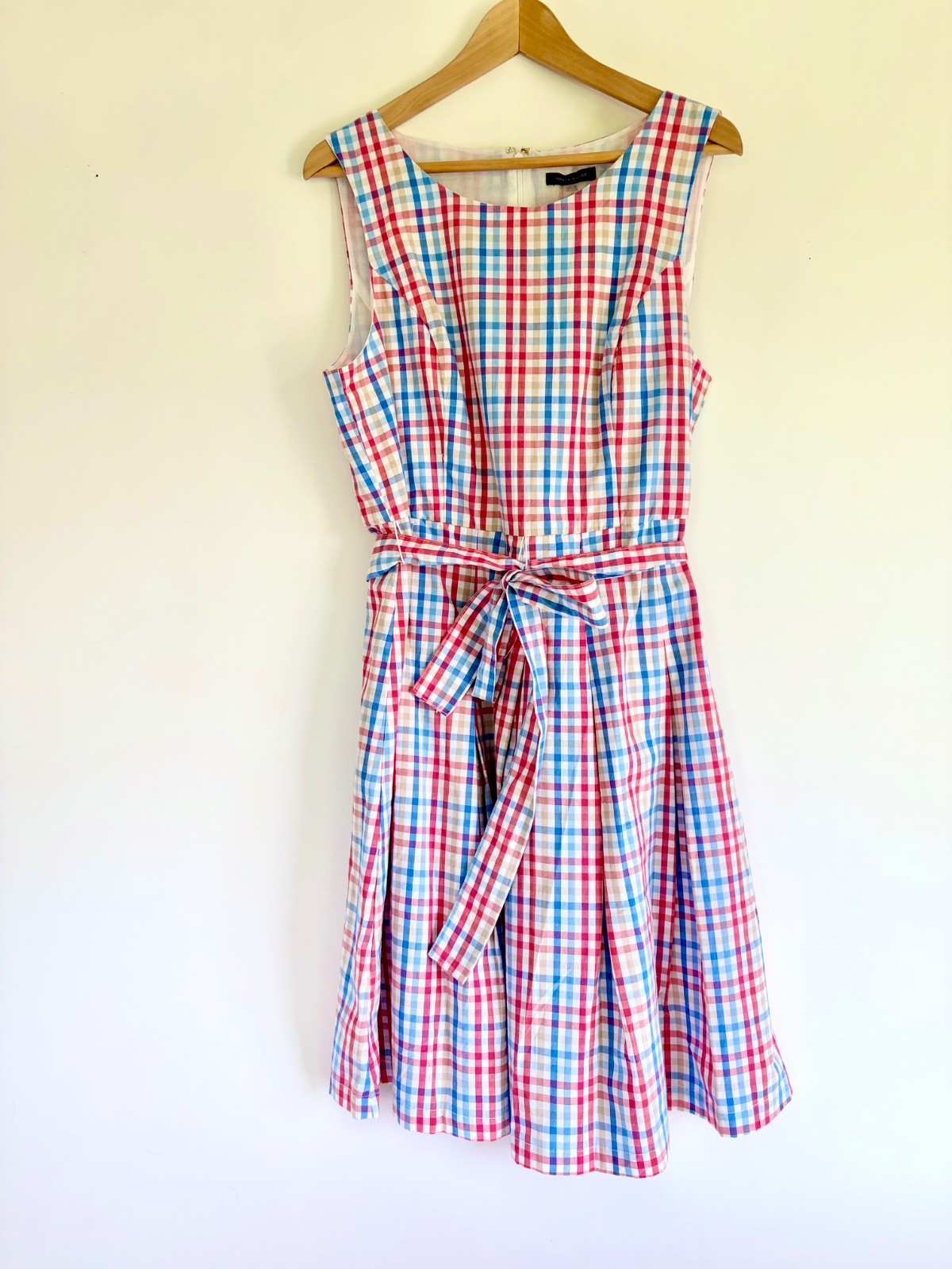 Tommy Hilfiger Plaid Fit & Flare Dress Tie Waist NWT Women’s Size 12