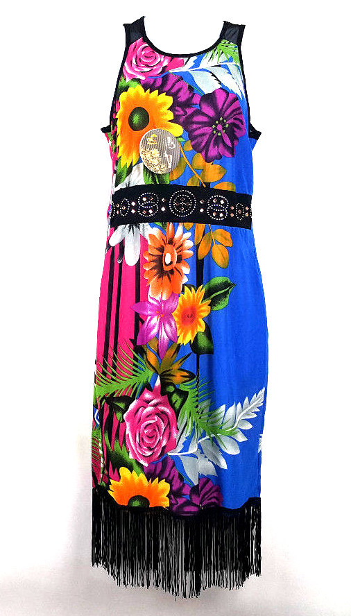 Womens Juniors Summer Dress Multicolored NWT Size L Shi Yunlai