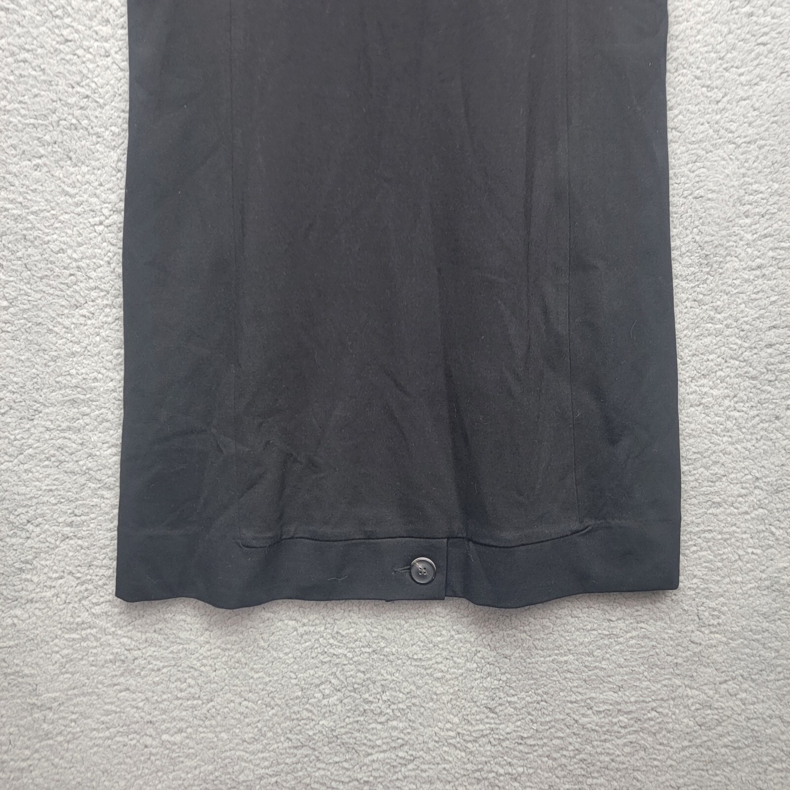 Pearl by Lela Rose Ponte Button Front Shift Dress 8 Black Sleeveless Pockets