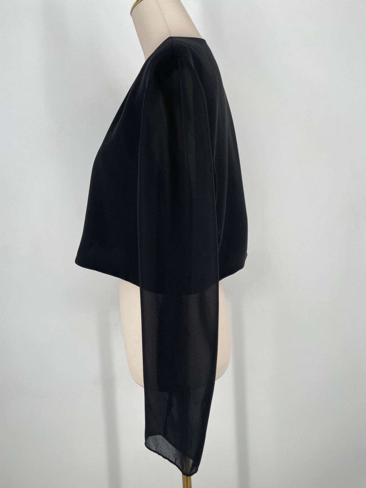 VTG Virgo women’s 12 Black Chiffon A-Line 2pc Dress set Scoop Neck bolero jacket