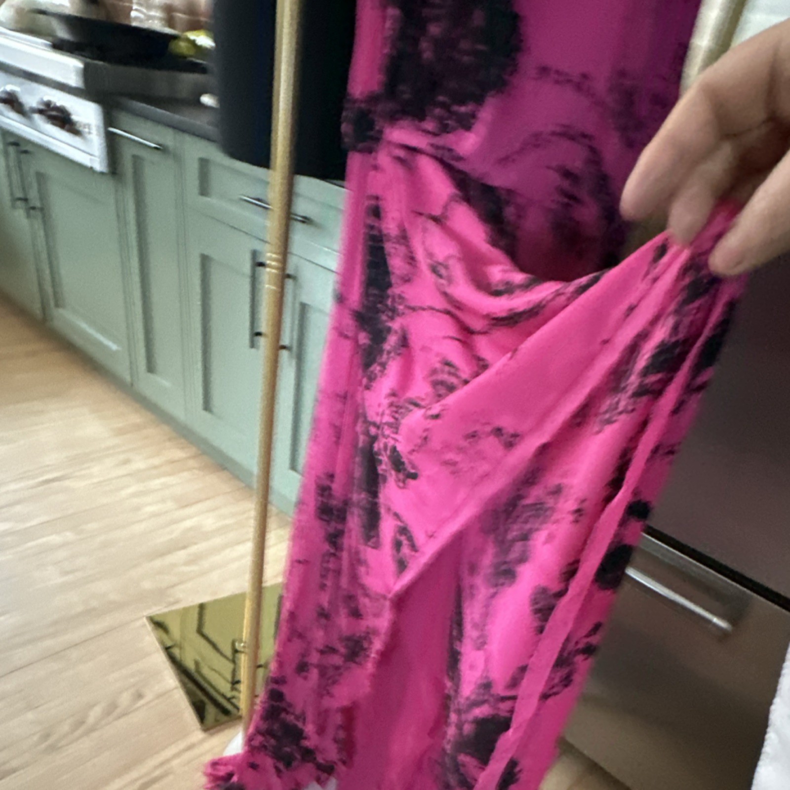 Halston Heritage Hot Pink and Black Sleeveless high low Dress Scoop Neck M