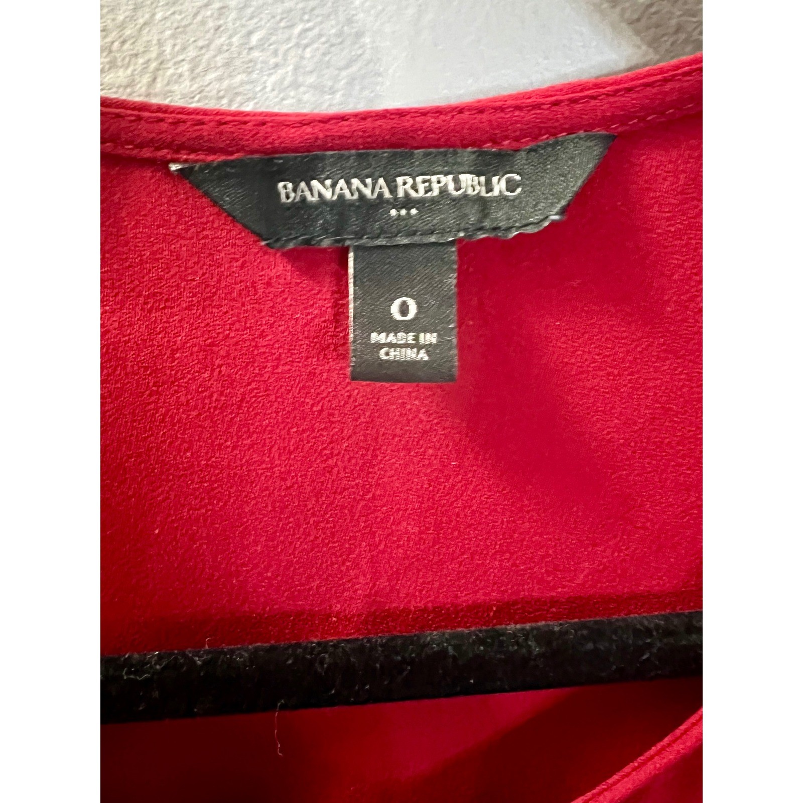 Banana Republic Red Utility Mini Dress Long Sleeve Elastic Waist Tie Belt Size 0