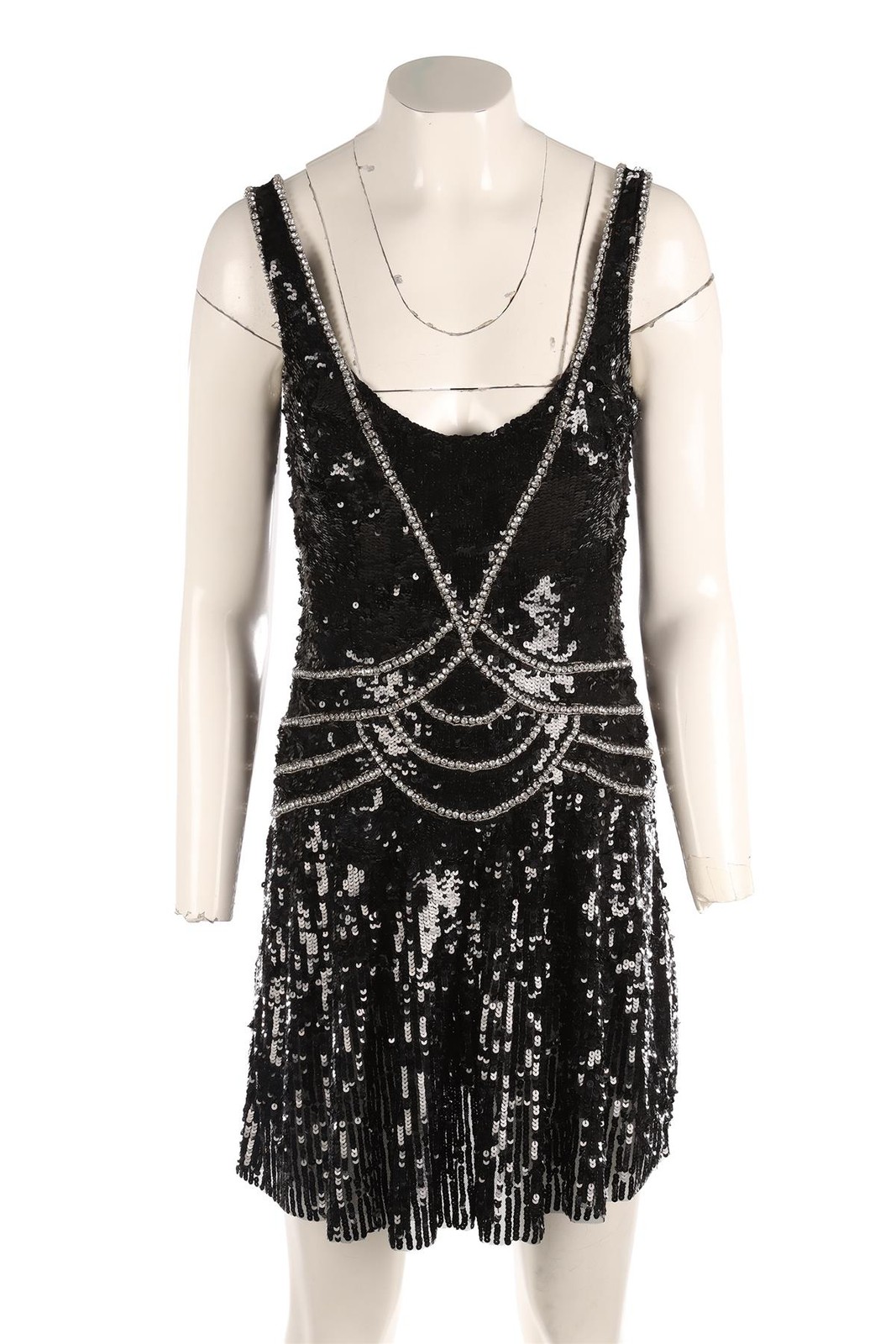 JENNY PACKHAM BLACK SEQUIN MINI DRESS UK 10