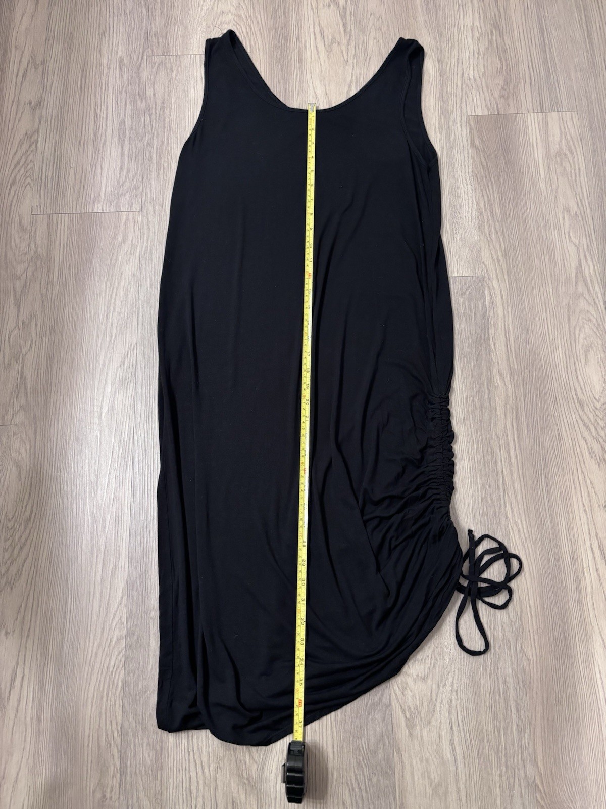 Green Envelope WomenBlack L Dress Rouching Flattering Sleeveless Versatile Comfy