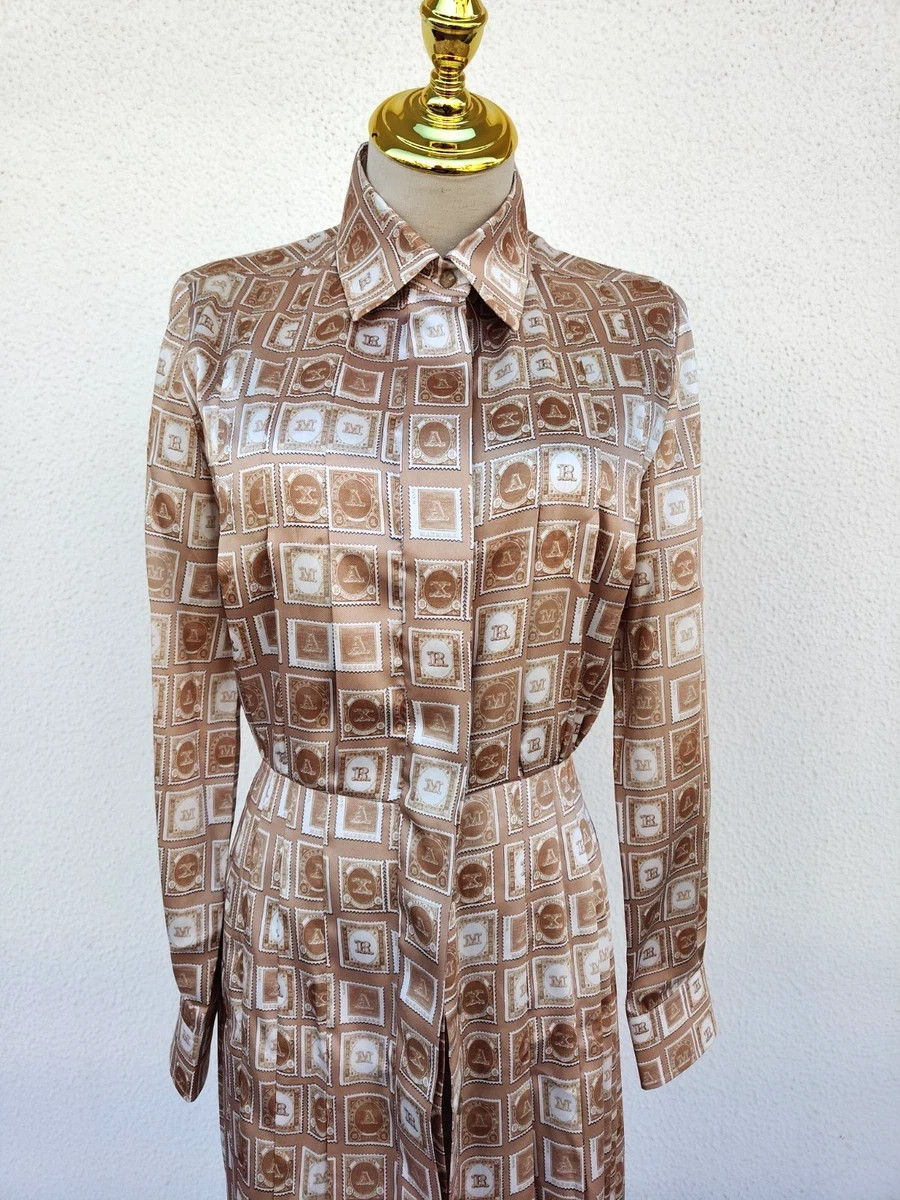 ✨MAX MARA Logo Printed Pleated Dress 36IT, 32De, 34Fr, 2US, 4GB
