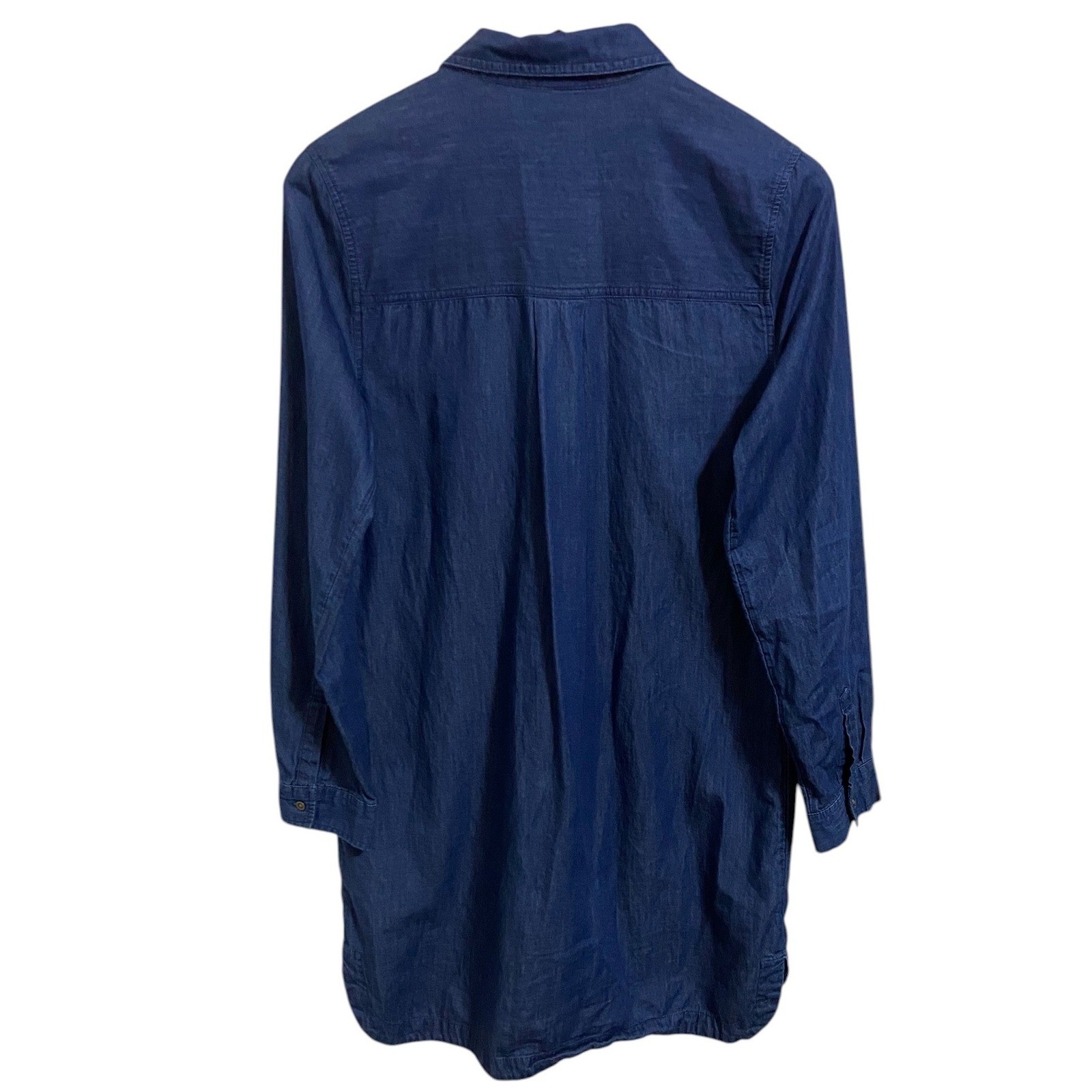Old Navy Chambray Denim Shirt Dress Long Sleeve Cotton Tunic Western Boho Size M