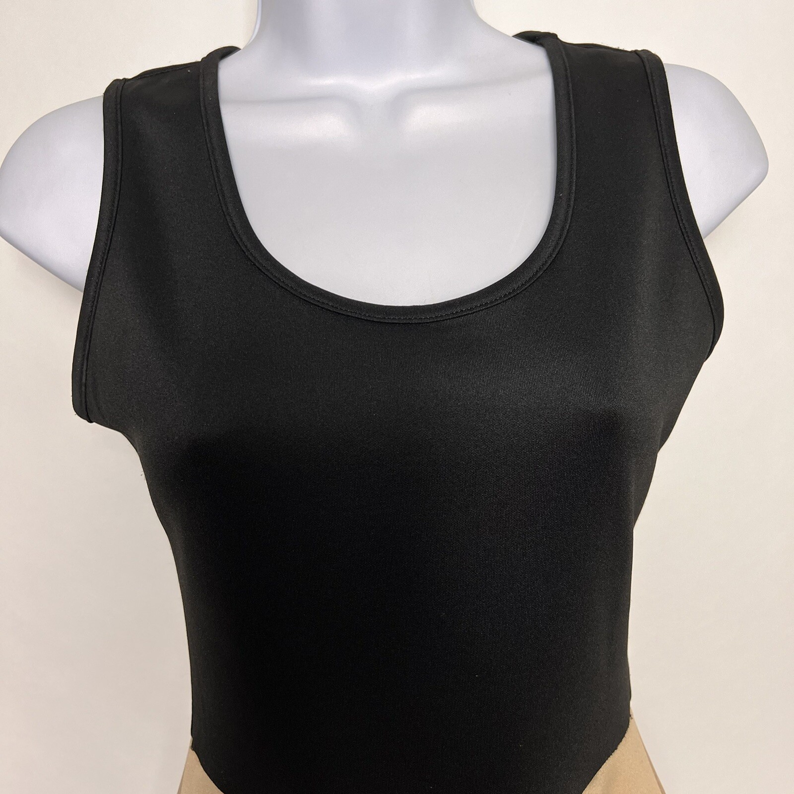 Windsor A-Line Dress Small Black Pullover Stretch Sleeveless Scoop Neck Pleated