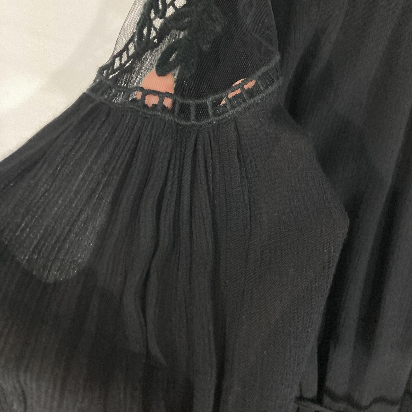 Hayden Whimsigoth Gauzy Sheer Mesh Lace Pleated Emo Goth Dress Womens S M NWOT
