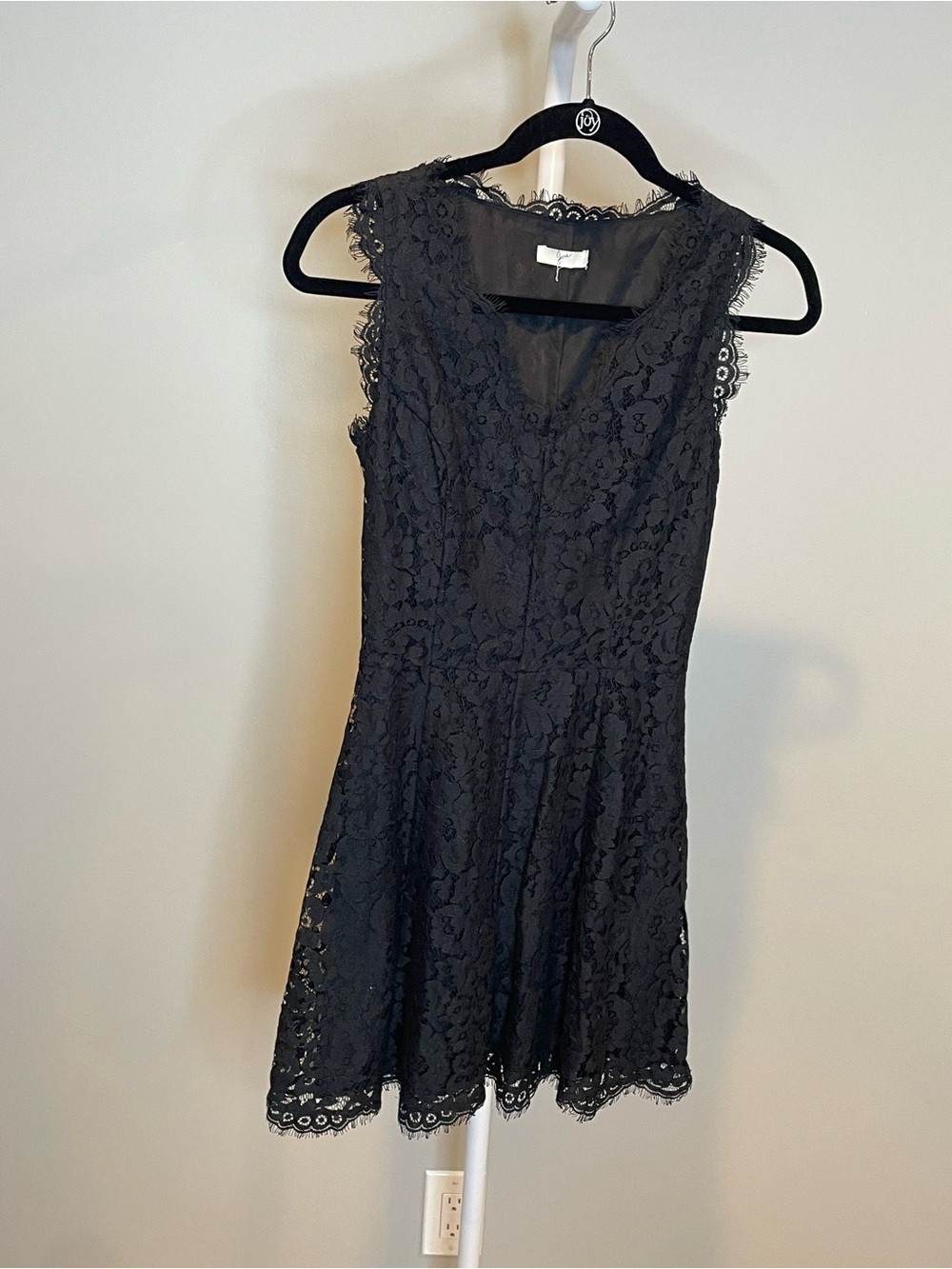 Joie Black Lace Overlay Dress – PTP 16”/Waist 12”