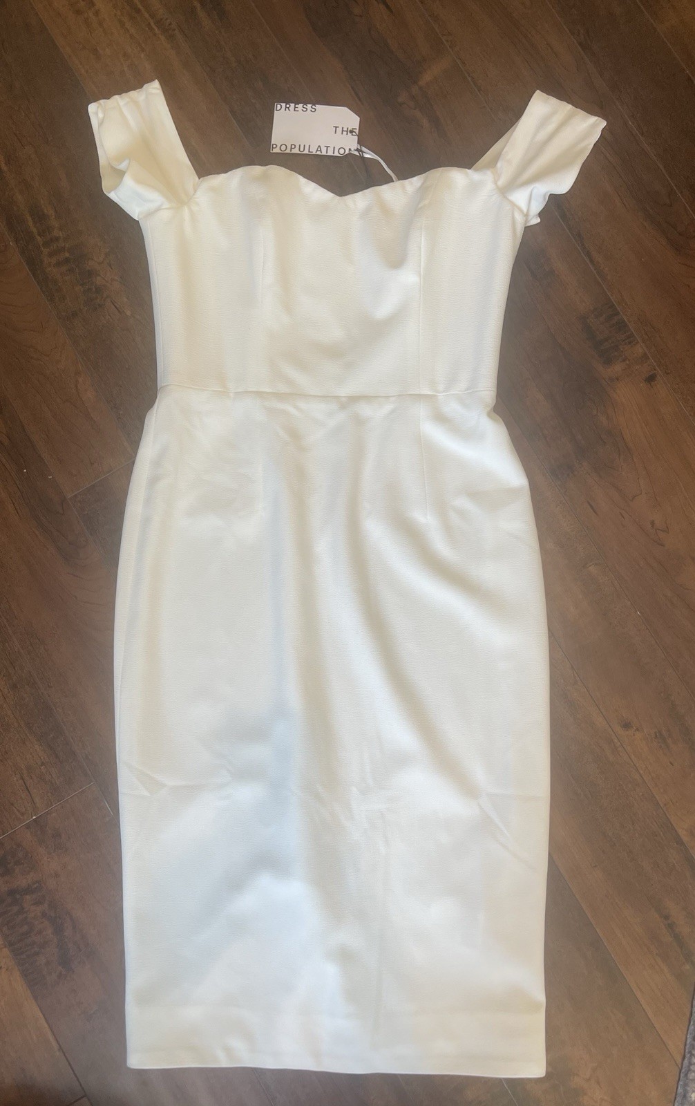 NWT Dress The Population Off-White Bailey Dress Size Large Wedding Dress