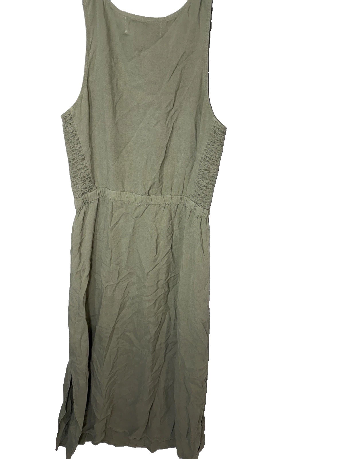 Cloth & Stone Green Button Front Sleeveless Midi Dress Size Xs