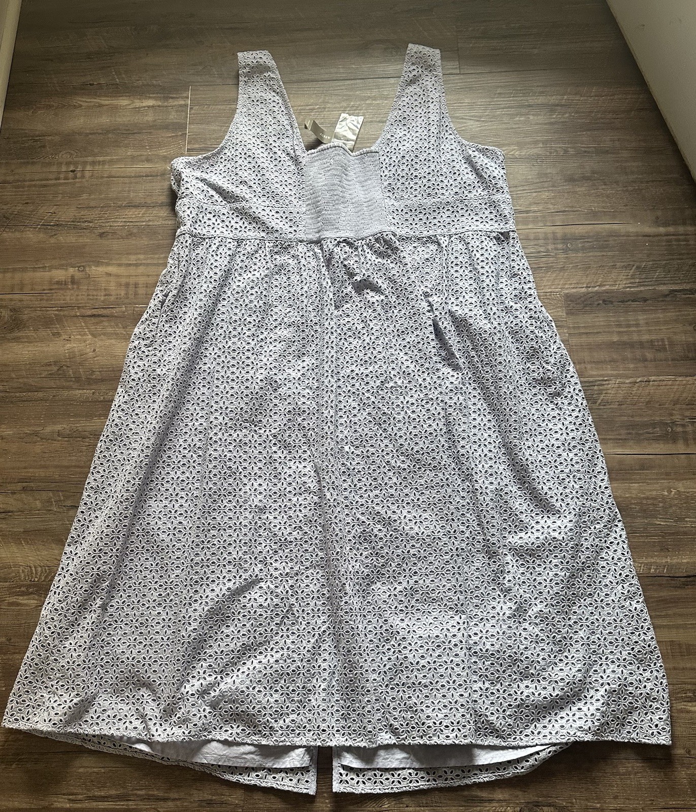 NWT J. Crew Dress Button Front Eyelet Midi Lilac Purple Size 24 Classic Cottage