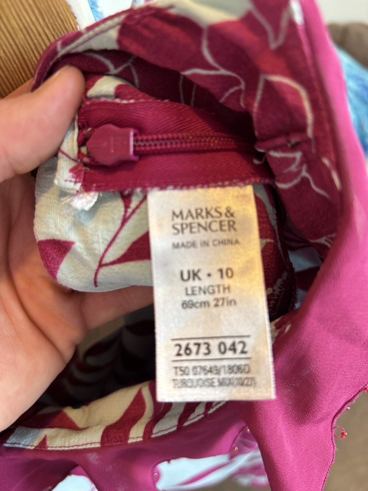 Marks & Spencer Pink magenta Floral Chiffon Ruffle Strap Dress UK 10