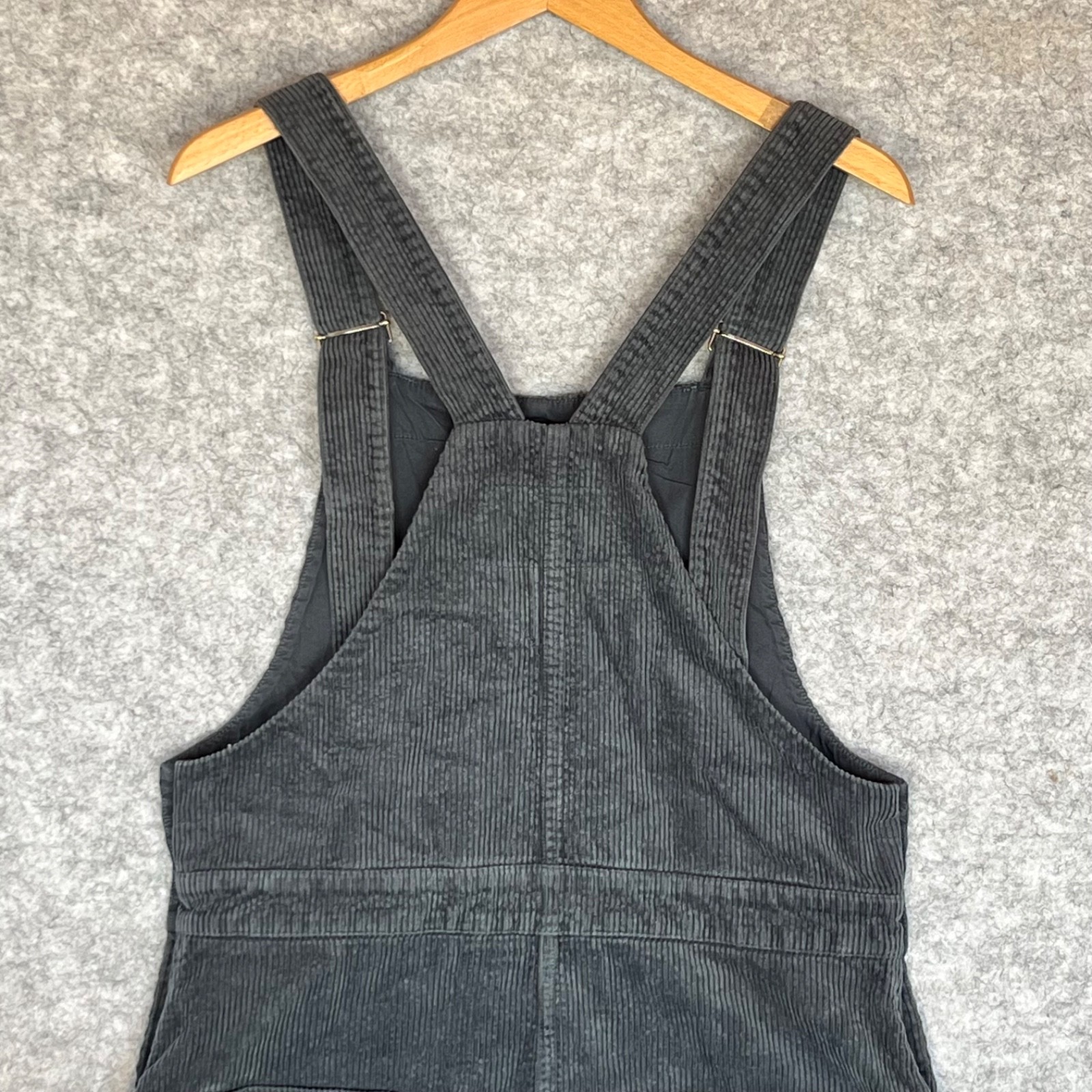 Finisterre Womens Corduroy Dungaree Dress UK 12 Blue Cotton Pinafore Casual Midi